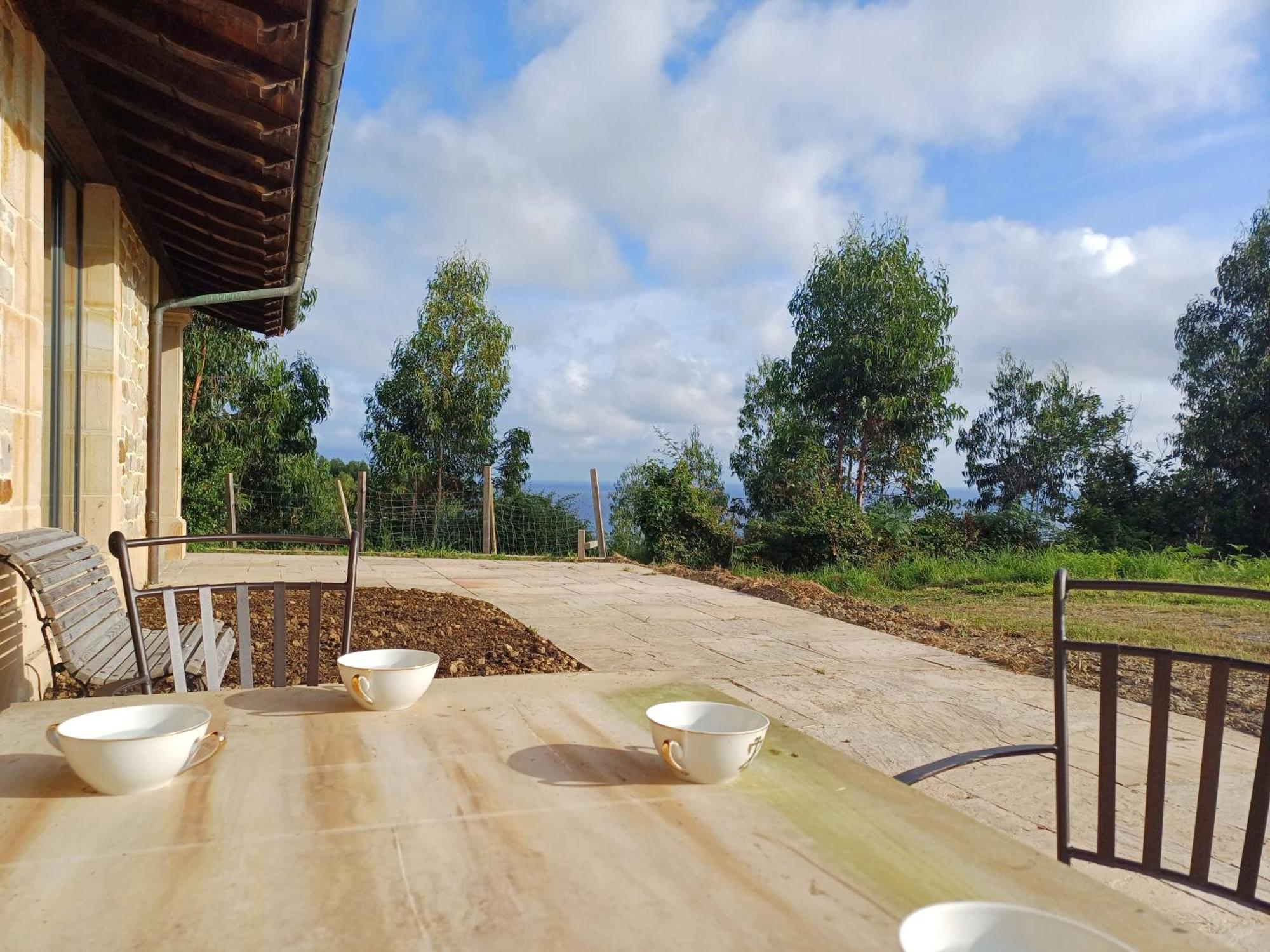 Amplio Apartamento Con Jardin En Casa Rural Haritza Con Vistas Al Mar Ea Esterno foto